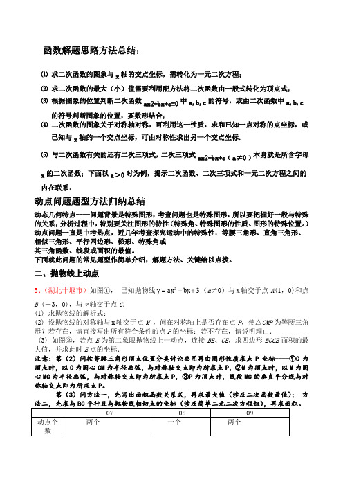 二次函数动点问题解答方法技巧含例解答案