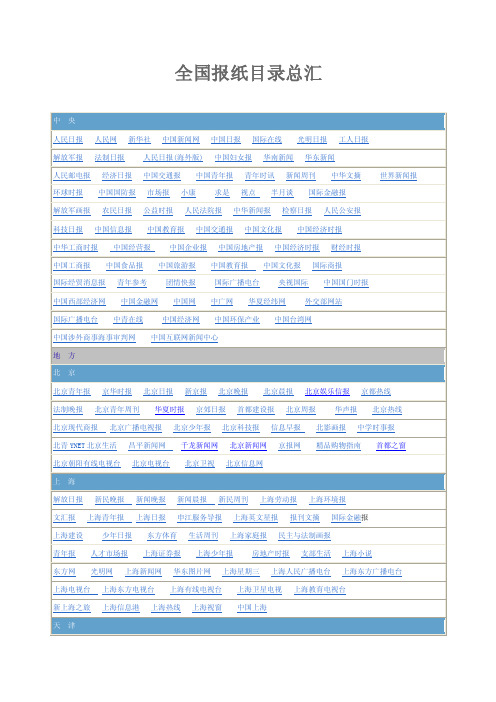全国报纸目录