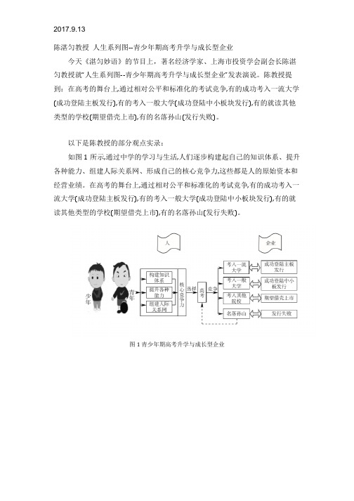 2017.9.13陈湛匀教授 人生系列图--青少年期高考升学与成长型企业