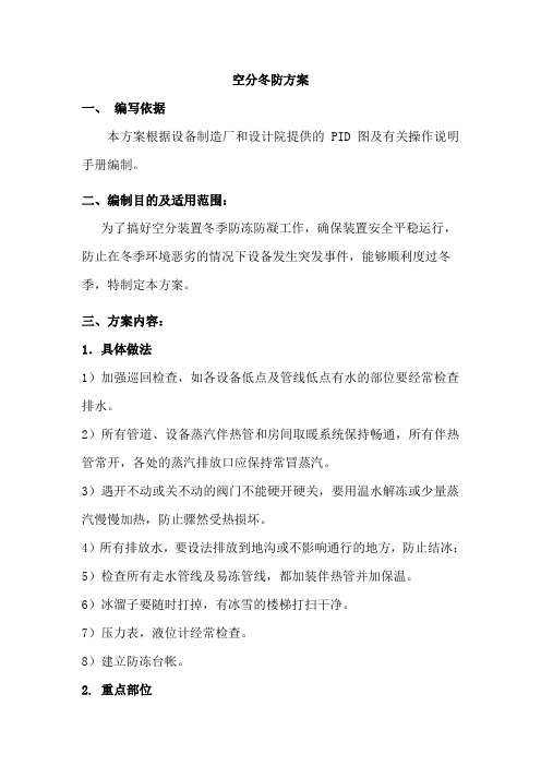 空分冬防方案