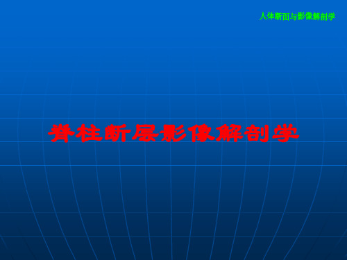 脊柱断层影像解剖学培训课件