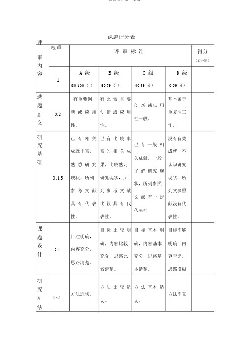 课题评分表--实用