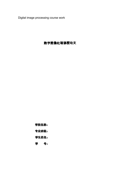 数字图像处理论文