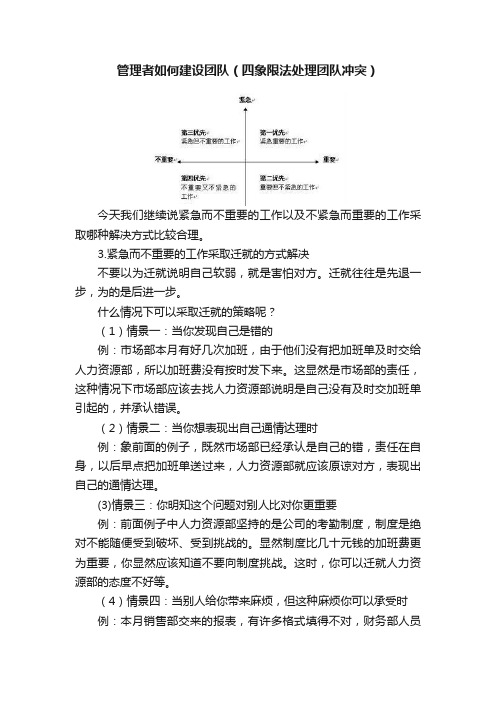 管理者如何建设团队（四象限法处理团队冲突）