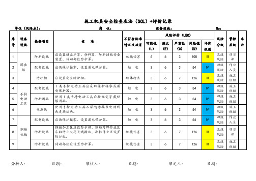 施工机具安全检查表法(SCL)+评价记录