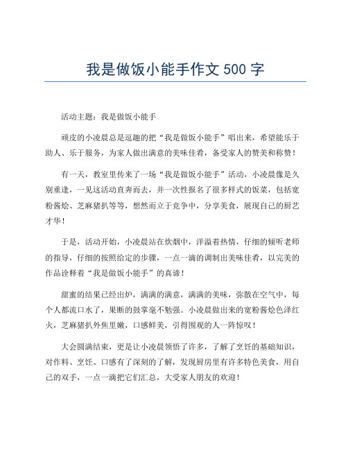 我是做饭小能手作文500字