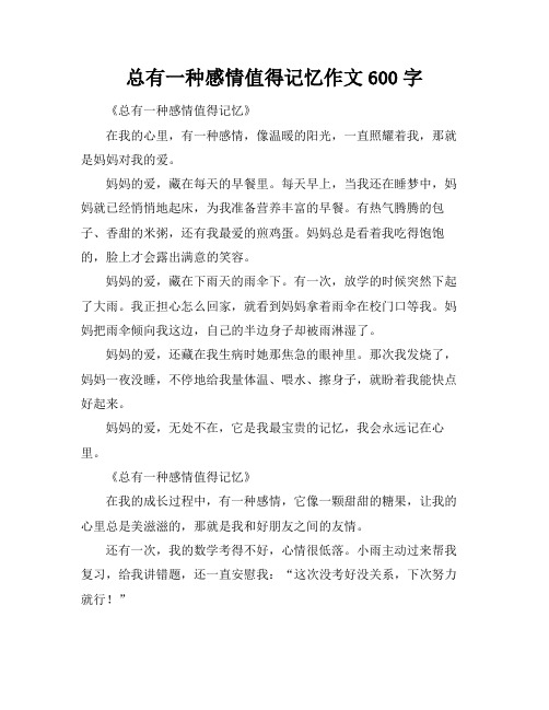 总有一种感情值得记忆作文600字