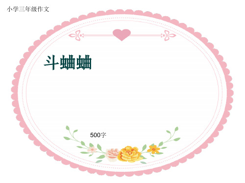 小学三年级作文《斗蛐蛐》500字(共7页PPT)