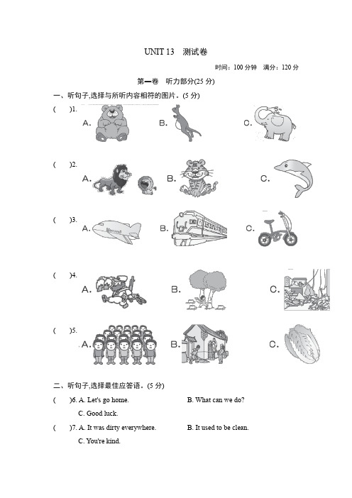 2019-2020学年人教版初三英语全册Unit 13 We’re trying to save the earth单元测试卷(含答案)