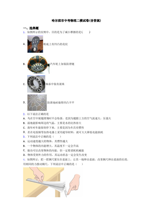 哈尔滨市中考物理二模试卷(含答案)