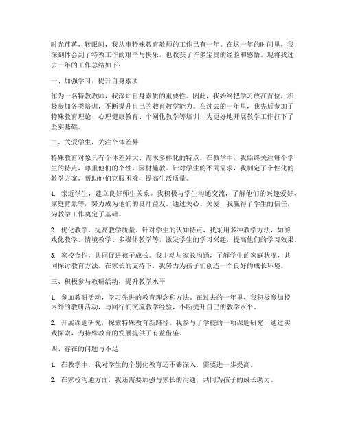 特教教师个人工作总结范文