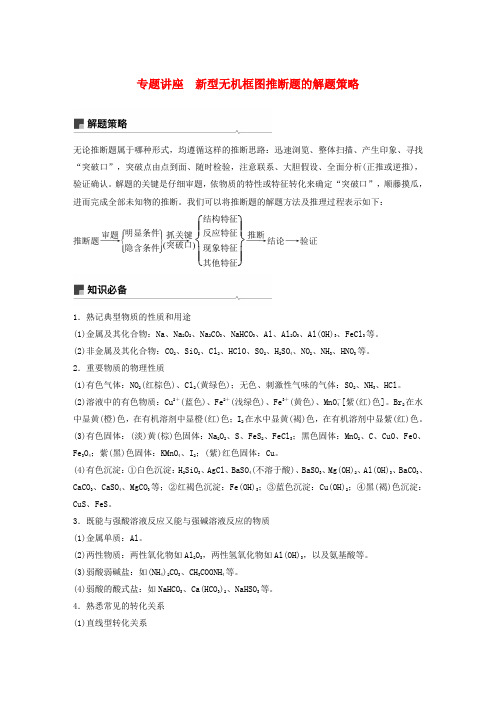 2019版高考化学一轮复习 第四章 非金属及其化合物 专题讲座 新型无机框图推断题的解题策略学案