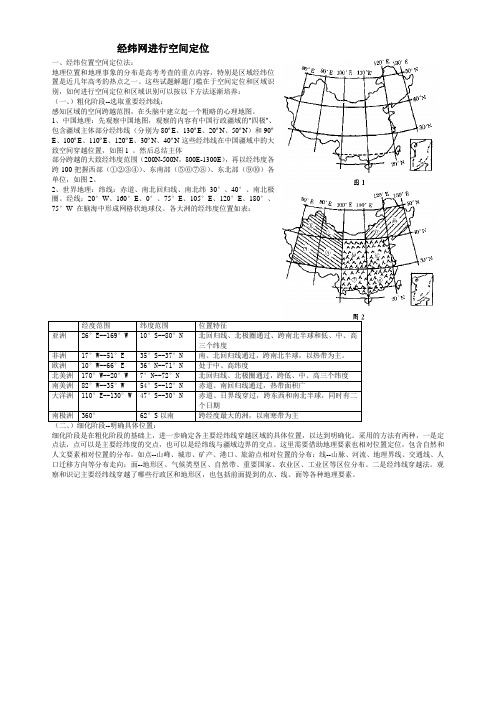 经纬网空间定位