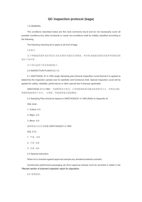 QC inspection protocol