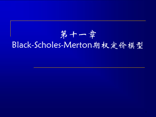 第十一章Black-Scholes-Merton期权定价模型