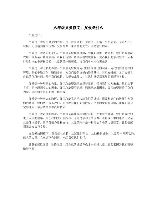 六年级父爱作文：父爱是什么