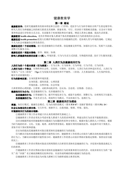 【大学考试资料】-健康教育学重点总结