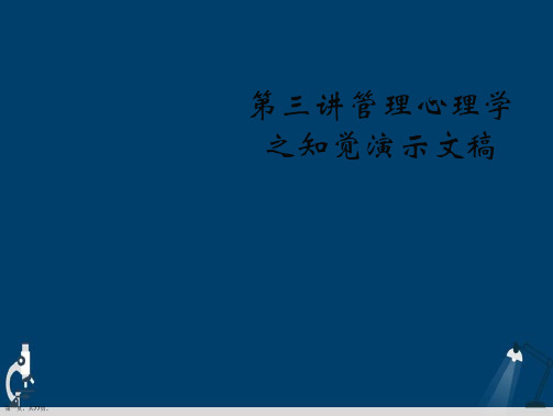 第三讲管理心理学之知觉演示文稿