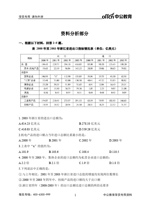 9.13行测专项训练-资料分析(1)