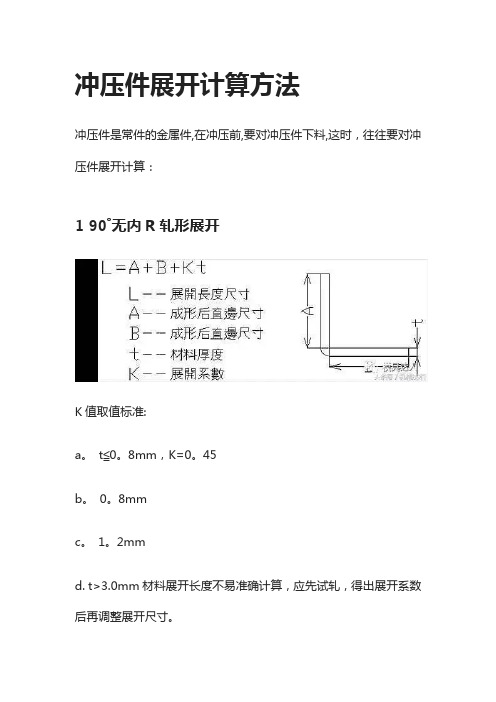 冲压件展开计算方法