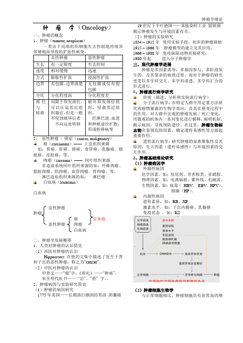 肿瘤学课件打印版