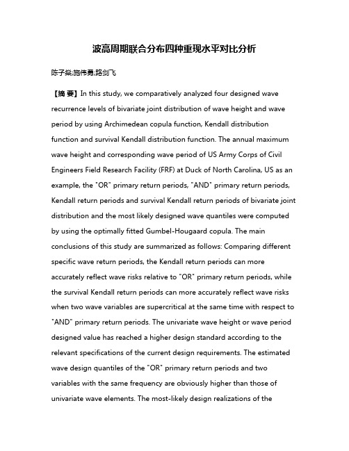 波高周期联合分布四种重现水平对比分析