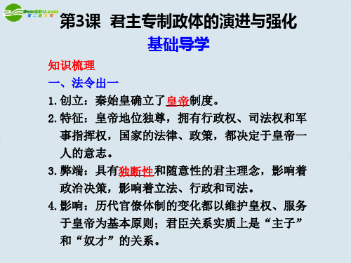 高中历史 第3课君主专制政体的演进与强化课件 新人教版必修1