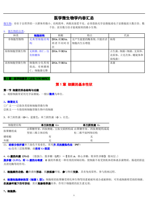 医学微生物学内容汇总