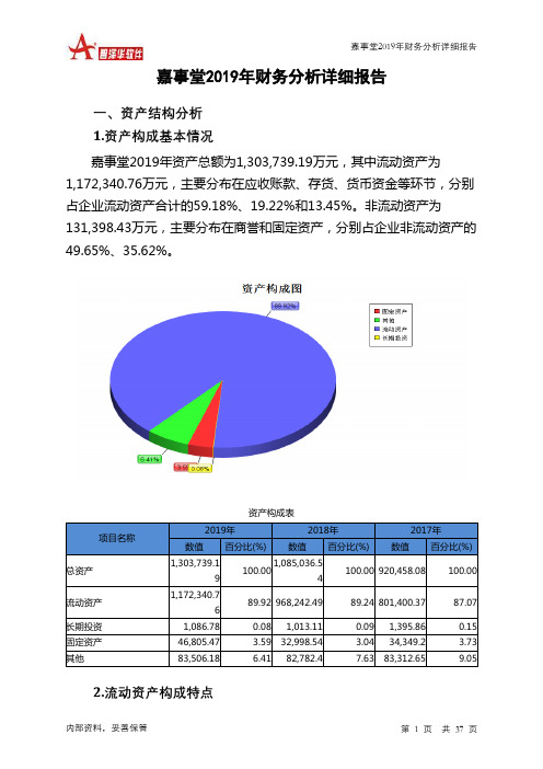 嘉事堂2019年财务分析详细报告