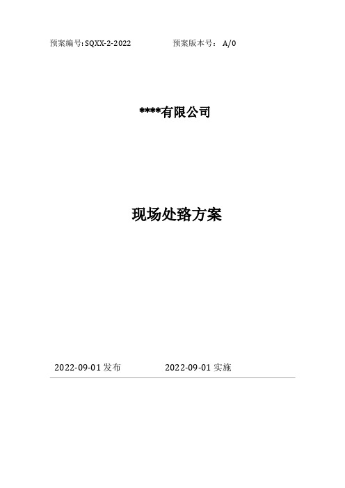 安全生产事故现场应急处置预案