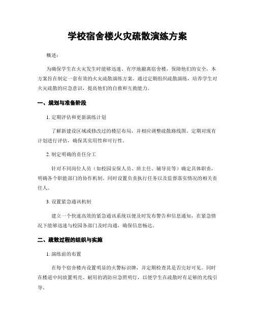 学校宿舍楼火灾疏散演练方案
