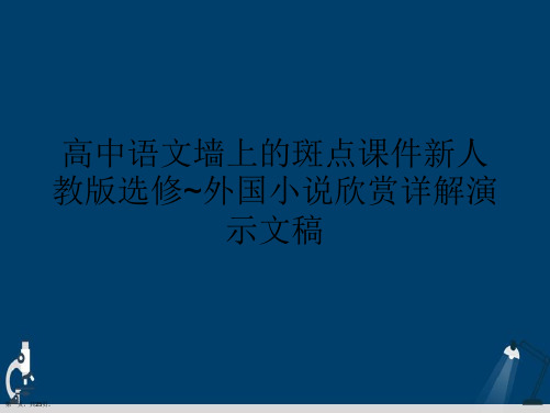 高中语文墙上的斑点课件新人教版选修~外国小说欣赏详解演示文稿