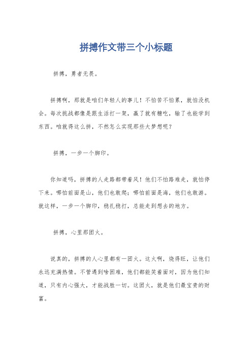 拼搏作文带三个小标题