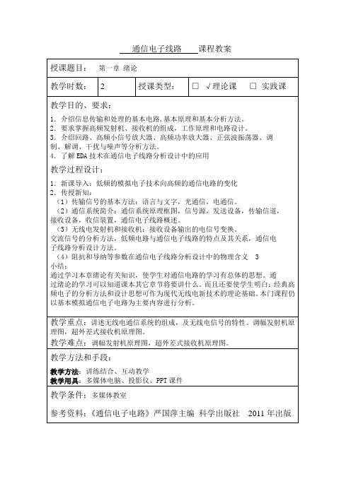 通信电子线路教案