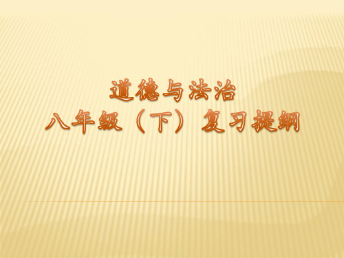 八年级下册道德与法治全册复习提纲