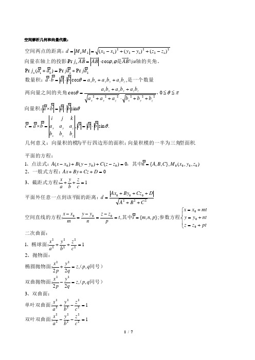 高数下册知识点