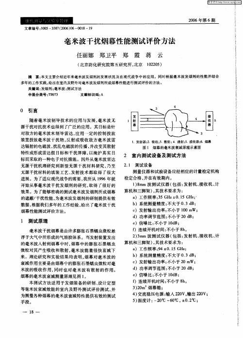 毫米波干扰烟幕性能测试评价方法