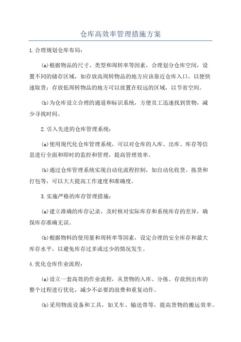 仓库高效率管理措施方案