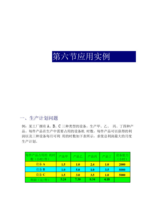 2.6-运筹学应用实例汇总