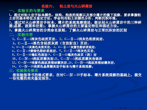 实验六、粘土岩与火山碎屑岩精要