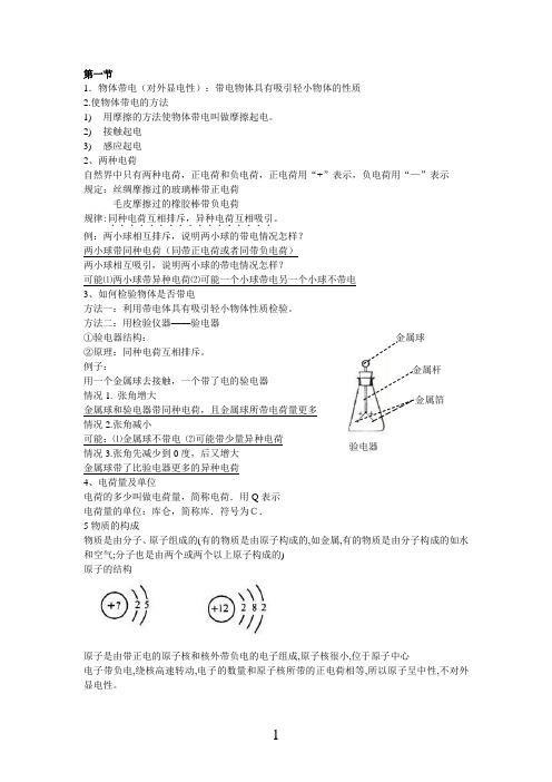 人教版八年级物理第五章知识点