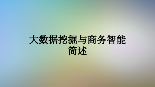 大数据挖掘与商务智能简述