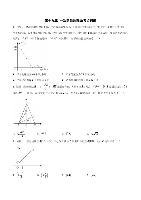 第十九章 一次函数压轴题考点训练(原卷版)(人教版)  