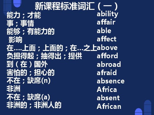 高考英语新课程标准词汇总结