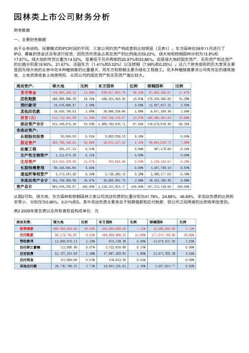 园林类上市公司财务分析