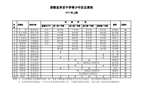 茶陵县界首中学青少年宫课表