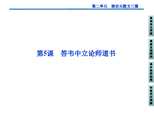 名师精编--2014-2015学年语文选修《唐宋八大家散文鉴赏》答韦中立论师道书 课件(86张)