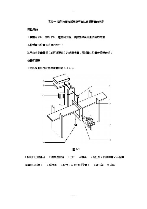 实验一 霍尔位置传感器及弯曲法杨氏模量的测定