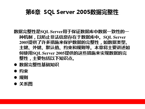 第6章  SQL Server 2005数据完整性