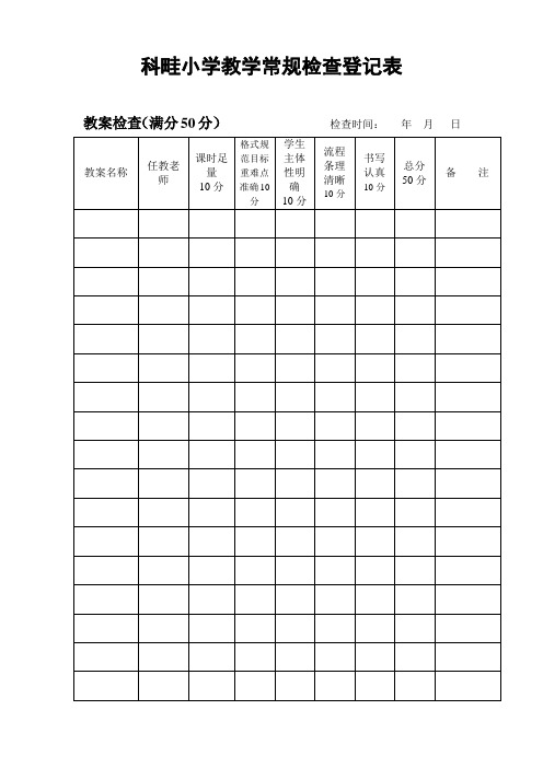 教学常规检查记录表